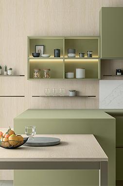 Cuisine verte Veneta Cucine gros plan