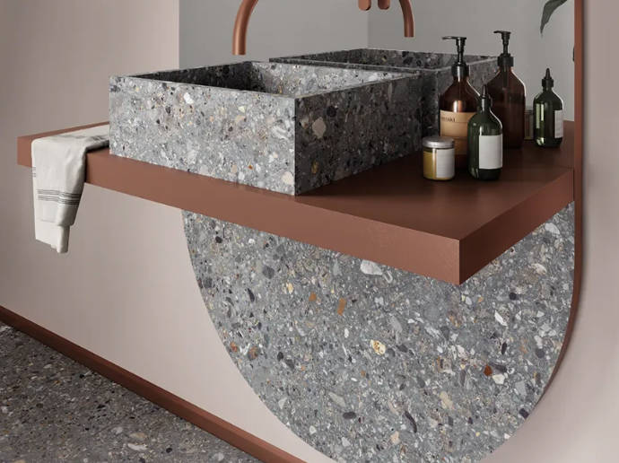 Carrelage effet pierre Carrelage effet pierre lavabo sol salle de bain