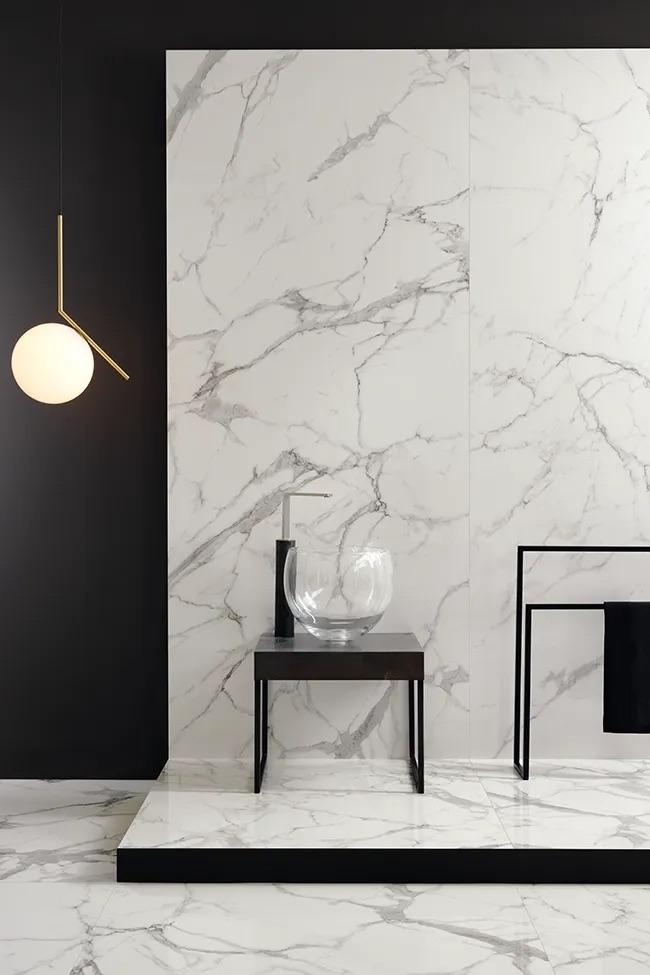 Carrelage effet marbre Carrelage effet marbre blanc dans salle de bain