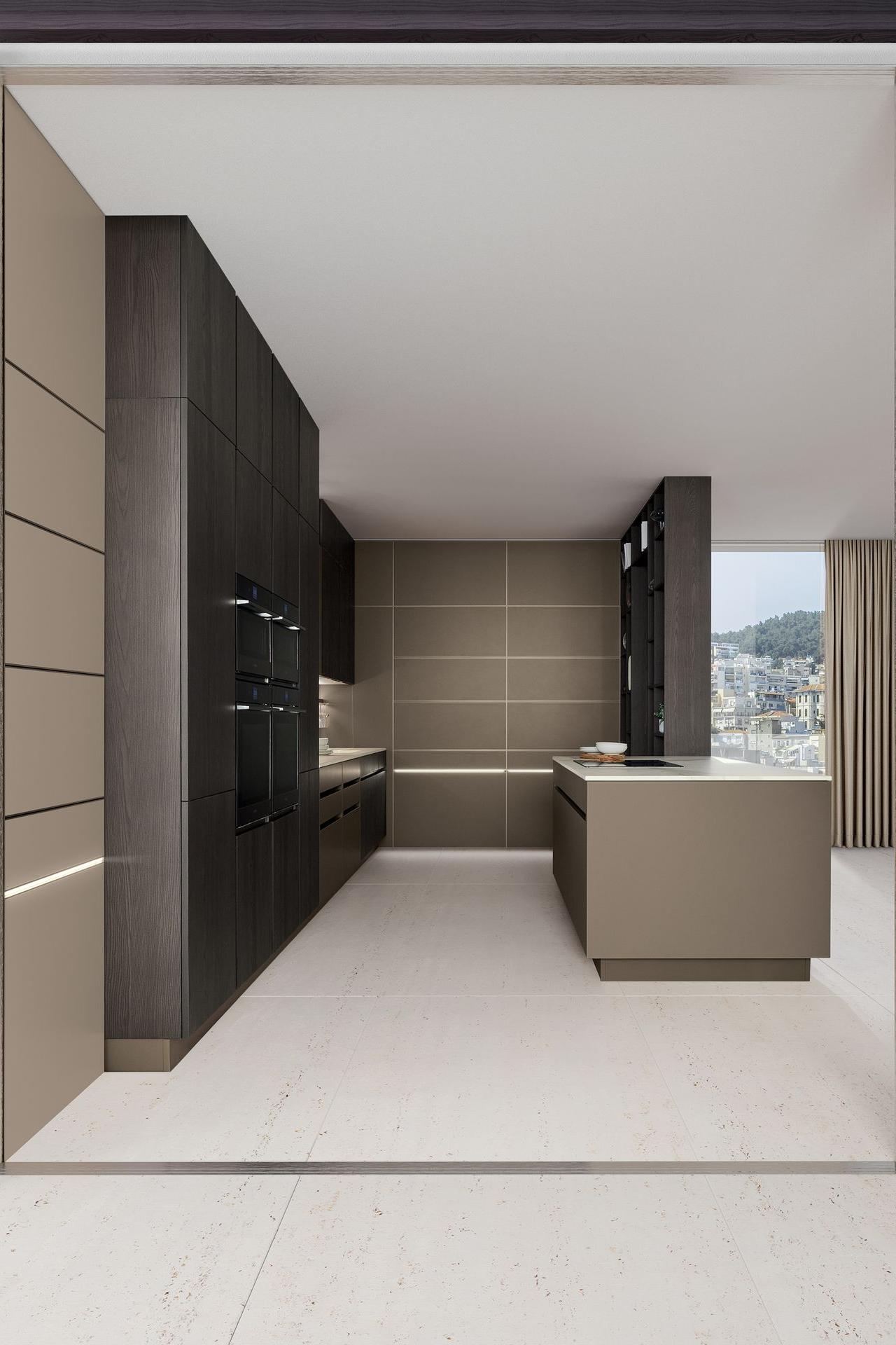 Aménagement cuisine droite avec ilot 