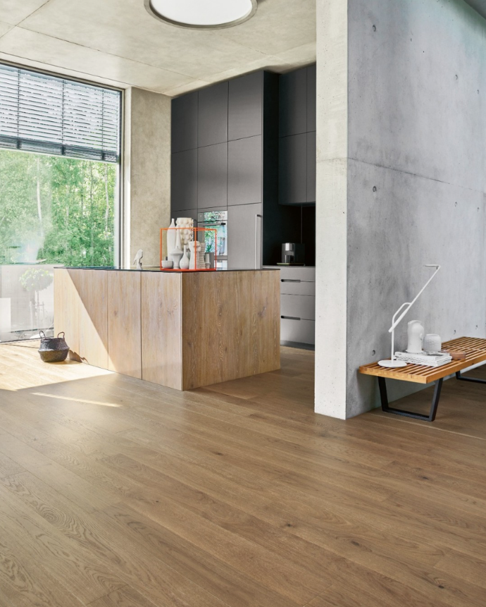 Parquet à joints perdus Parquet à joints perdus dans cuisine moderne