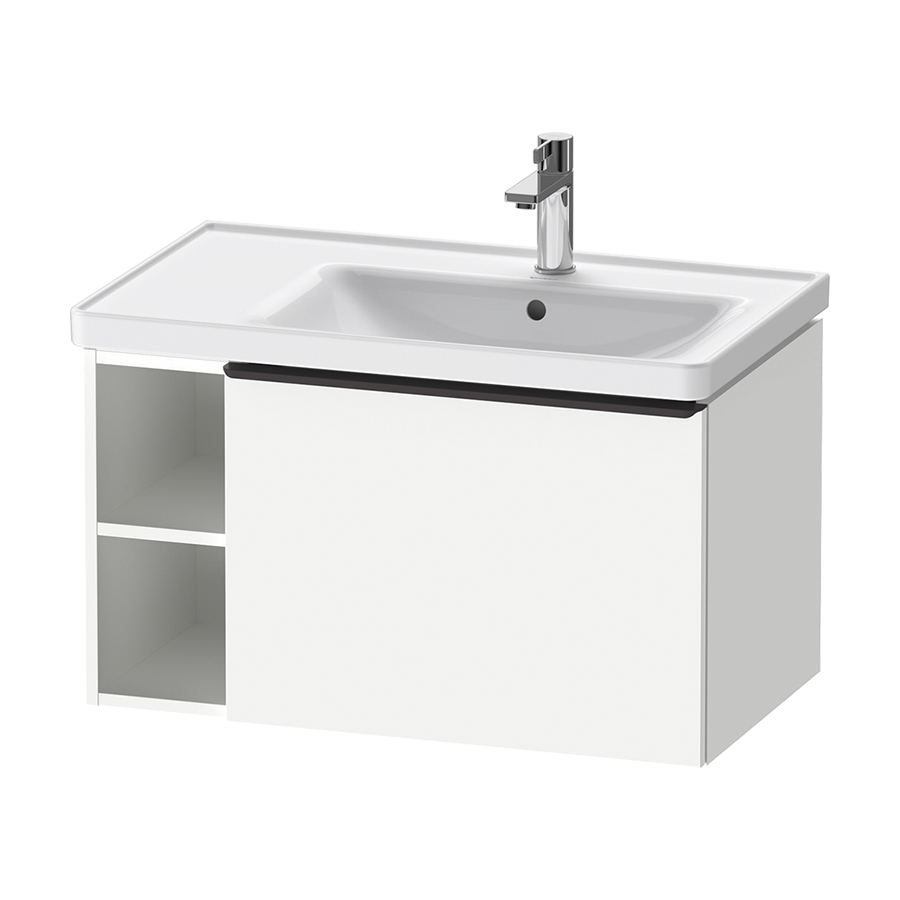 Élément inférieur MATRIX - 78,4 x 44,0 x 45,2 cm pour lavabo 80 cm, élément à 1 tiroir 2 niches ouvertes à gauche poignée: noir diamant, standard, blanc ou couleur A CONFIRMER