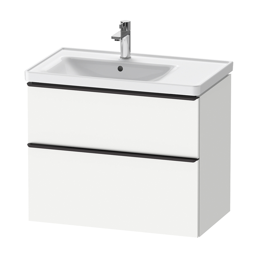 Élément inférieur MATRIX - 78,4 x 62,5 x 45,2 cm pour lavabo 80 cm, élément à 2 tiroirs pour lavabo à gauche poignée: noir diamant, standard, blanc ou couleur A CONFIRMER