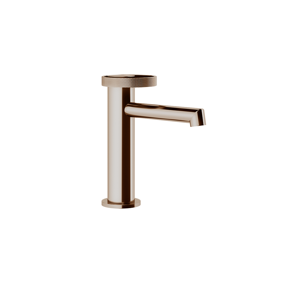 Mélangeur de lavabo ANELLO, S 128 mm, goulot fixe, sans vidage, avec flexible de raccordement 3/8", groupe acoustique NT, 030 Cuivre PVD