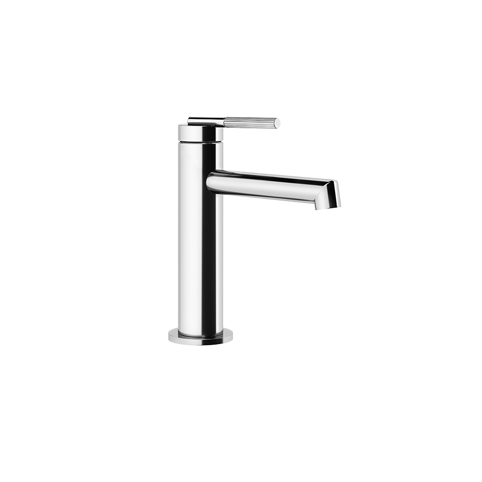 Mélangeur de lavabo INGRANAGGIO, S 128 mm, goulot fixe, sans vidage, avec flexible de raccordement 3/8", groupe acoustique NT, 727 Brushed Brass PVD