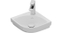 Lave-mains d'angle SUB longueur des côtés 32 cm céramique, arrondi sans trop-plein, 1 trou robin., standard, blanc