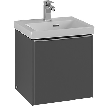 Élément inférieur SUB 42,3 x 42,9 x 37,75 cm pour lave-mains 45 cm, armoire de tablette 1 porte, charnières à droite, poignée aluminium A CONFIRMER, couleur Blanc pur A CONFIRMER