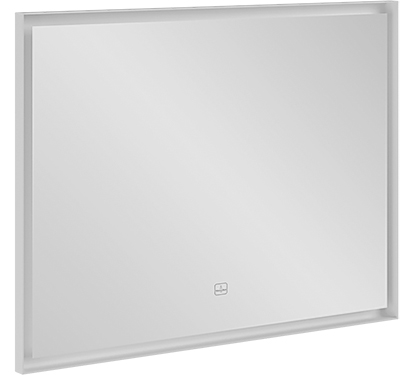 Miroir lumineux SUB 100 x 75 x 4,75 cm éclairage LED 29,28 W 2700 K jusqu'à 6500 K matériel de fixation inclus, blanc mat
