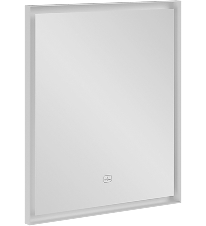 Miroir lumineux SUB 65 x 75 x 4,75 cm éclairage LED 22,56 W 2700 K jusqu'à 6500 K matériel de fixation inclus, blanc mat