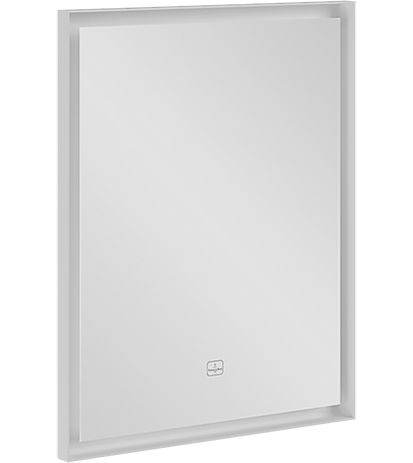 Miroir lumineux SUB 60 x 75 x 4,75 cm éclairage LED 21,6 W 2700 K jusqu'à 6500 K matériel de fixation inclus, blanc mat