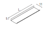 Etagère murale 500 x 40 x 110 mm, en métal L. 50 cm, finition métal : Titane