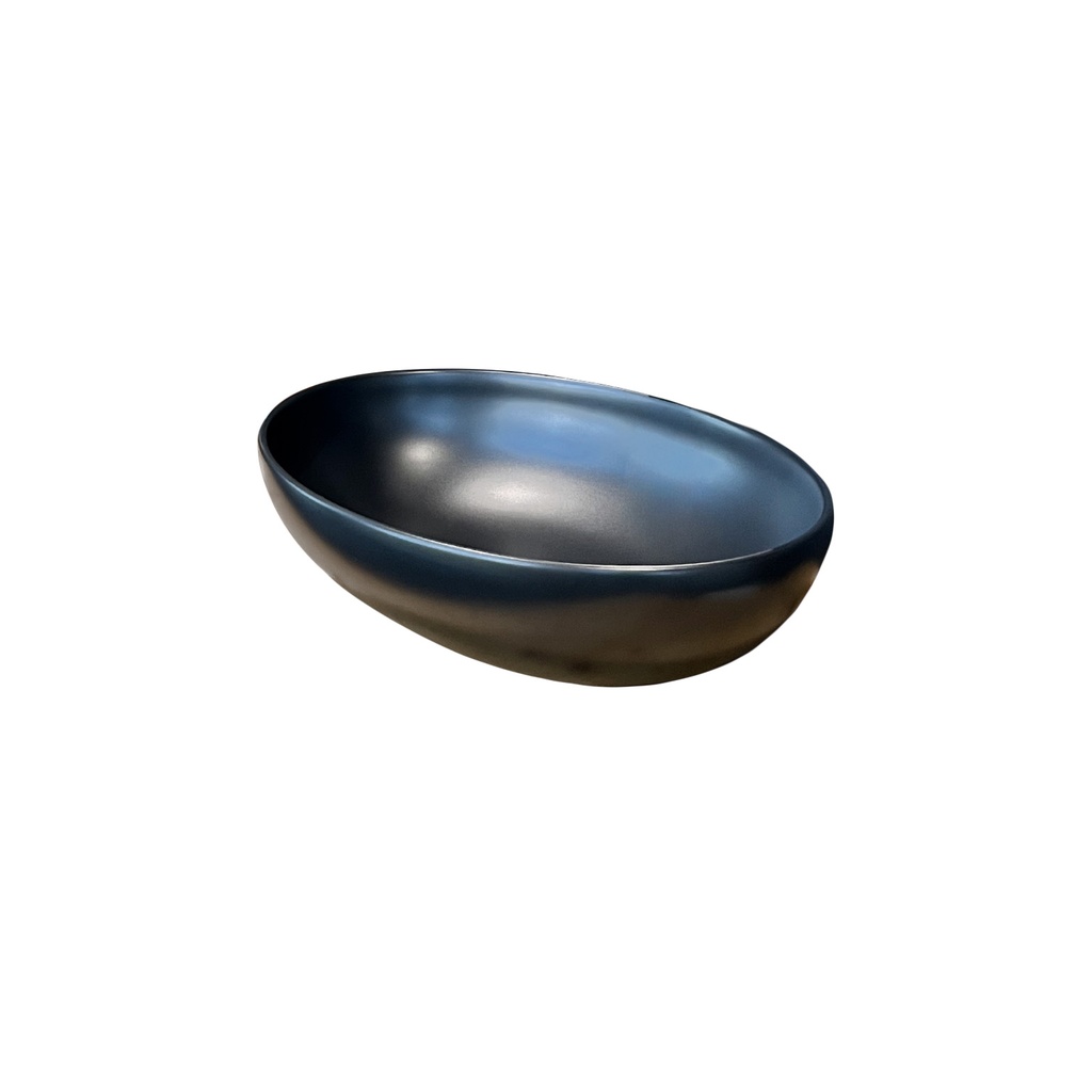 Vasque à poser L590 x P420 x H165 mm, sans trop-plein, SOFTLY, couleur : noir mat