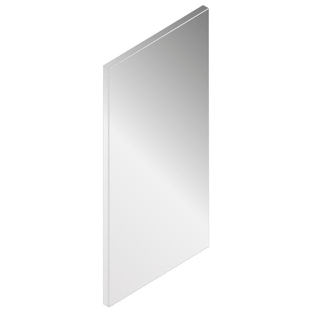 Miroir rectangulaire BASIC pour applique, L 45 x H 70 x Ep. 2,6 cm, miroir chant droit poli, sans prise ni interrupteur, fixation incluse - contour Aluminium