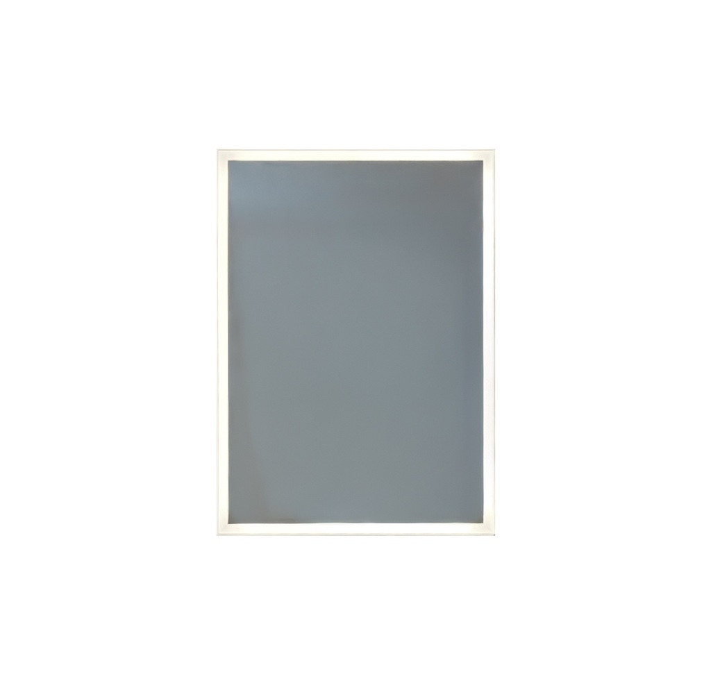 Miroir "LUNA FREE" rétroéclairé à LED lumière naturelle 4000 K - L500xH700xP28 mm - avec châssis arrière en aluminium, sans prise ni interrupteur