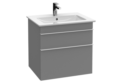 Élément inférieur VENTI 60,3 x 59,0 x 50,2 cm pour lavabo VENTI 65 cm élément à 2 tiroirs, poignée A CONFIRMER, couleur A CONFIRMER