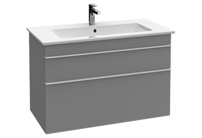 Élément inférieur VENTI 75,3 x 59,0 x 50,2 cm pour lavabo VENTI 80 cm élément à 2 tiroirs, poignée A CONFIRMER, couleur A CONFIRMER
