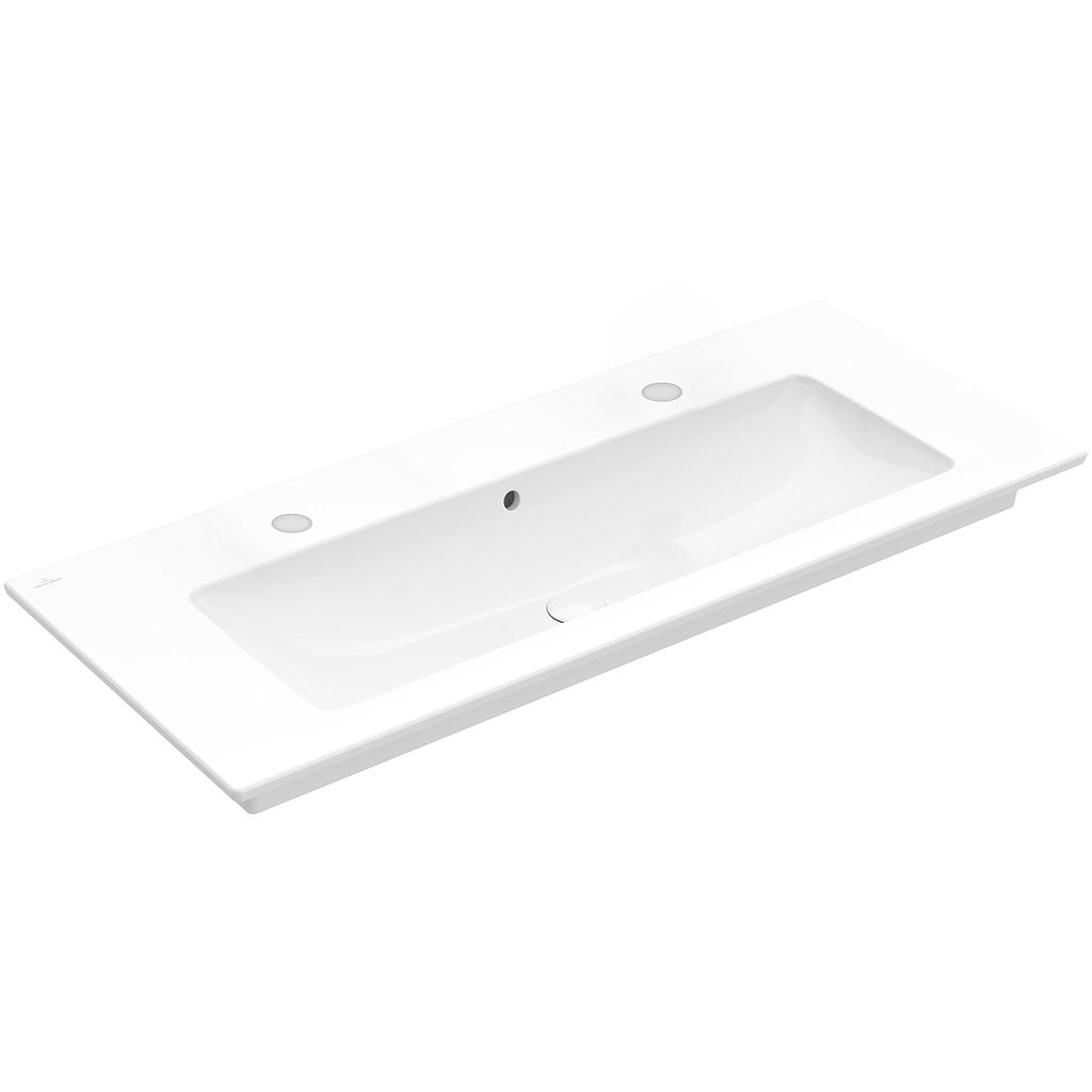 Lavabo VENTI 120 x 50 cm, céramique avec trop-plein, pour meuble suspendu, 2 trous robin., standard, blanc