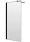 Cloison latérale QUATTUOR 100,1-120 cm, H 200 cm pose libre, tube de stabilisation, charnières à gauche, verre véritable clair, couleur argent mat