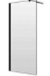 Cloison latérale QUATTUOR 120,1-140 cm, H 200 cm pose libre, tube de stabilisation, charnières à gauche, verre véritable clair, argent poli