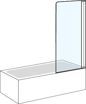 Porte battante QUATTUOR 73,5-75 cm, H 140 cm, 1 panneau charnières à droite, verre véritable clair, argent poli