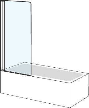Porte battante QUATTUOR 73,5-75 cm, H 140 cm, 1 panneau charnières à gauche, verre véritable clair, couleur d'argent mat