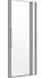 Porte battante QUATTUOR NICHE 76-79 cm, H 200 cm avec élément fixe charnières à droite, verre véritable clair, couleur argent mat