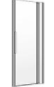 Porte battante QUATTUOR NICHE 86-89 cm, H 200 cm avec élément fixe charnières à droite, verre véritable clair, couleur d'argent mat