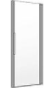 Porte battante QUATTUOR NICHE 86-89 cm, H 200 cm charnières à droite, verre véritable clair, couleur d'argent mat