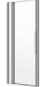 Porte battante QUATTUOR pour cloison latérale 87,5-89 cm, H 200 cm avec élément fixe charnières à gauche, verre véritable clair, couleur d'argent mat