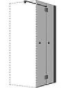 Porte pliante QUATTUOR pour cloison latérale 87,5-89 cm, H 200 cm 2 panneaux, charnières à droite, verre véritable clair, argent poli