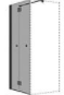 Porte pliante QUATTUOR pour cloison latérale 87,5-89 cm, H 200 cm 2 panneaux, charnières à gauche, verre véritable clair, argent poli