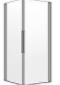 Entrée diagonale QUATTUOR 77,5-79 x 77,5-79 cm, H 200 cm 2 portes battantes, verre véritable clair, argent poli
