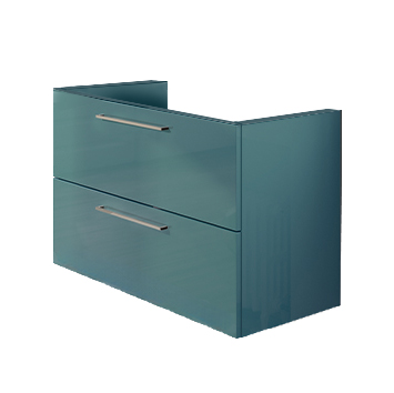 Meuble sous vasque 2 tiroirs "LUMIO" mélaminé, avec découpe siphon, poignée chromée/brillante ou A CHOIX, Dim.601xH608x455mm, COULEUR A CHOIX FINITION B 