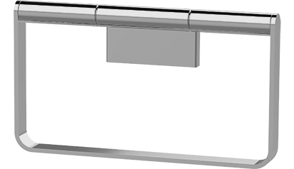 Porte-serviette anneau SELECT 22 18,1 x 10,3 x 3,2 cm, montage Adesio pour collage ou perçage avec matériel de fixation sans colle SikaFast, chromé