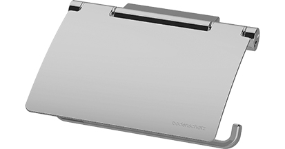 Porte-papier SELECT 22 avec couvercle, montable à gauche et à droite, montage Adesio pour collage ou perçage avec matériel de fixation, sans colle SikaFast, chromé