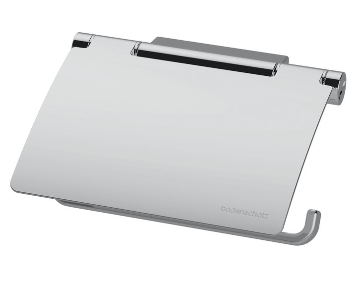 Porte-papier SELECT 22 avec couvercle, montable à gauche et à droite, montage Adesio pour collage ou perçage avec matériel de fixation, sans colle SikaFast, chromé