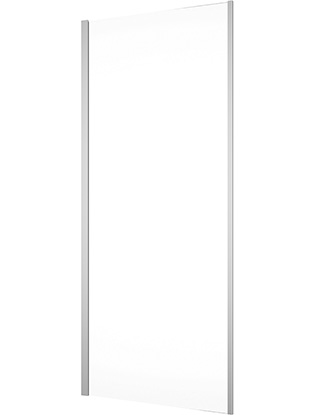 Cloison latérale DIV 90 cm, H 200 cm protection Aquaperle, verre vérit. clair cleaneffect, argent poli-brillant