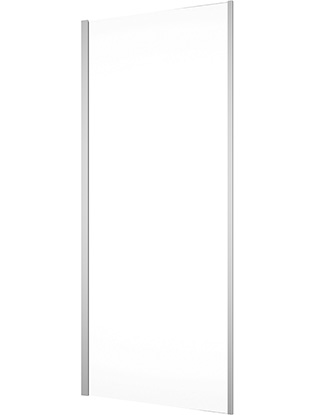 Cloison latérale DIV 25-80 cm, H -200 cm protection Aquaperle, verre vérit. clair cleaneffect, argent poli-brillant