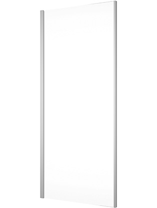 Cloison latérale DIV 120 cm, H 200 cm, 90° pour cloison latérale protection Aquaperle, verre vérit. clair cleaneffect, argent poli-brillant
