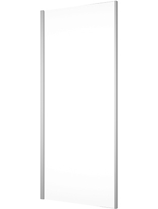 Cloison latérale DIV 80,1-140 cm, H -200 cm, 90° pour cloison latérale, abrégé protection Aquaperle, verre vérit. clair cleaneffect, argent poli-brillant