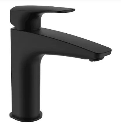 Mélangeur de lavabo LAURUS ECO+, S 130 mm, goulot fixe sans vidage, groupe acoustique I, noir mat