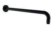 Bras de douche mural (LAURUS), rosace ronde, L = 420 mm, noir mat