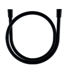 Flexible synthétique L = 1600 mm (LAURUS) - 1/2" x 1/2", effet métallique et raccords tournant, noir mat