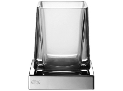 Porte-verre DIVA verre clair, modèle à poser, chromé