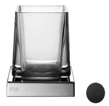 Porte-verre DIVA verre clair, modèle à poser, noir mat