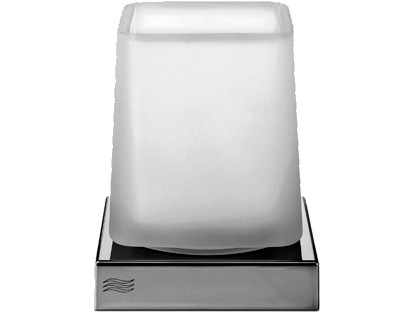 Porte-verre DIVA verre satiné, modèle à poser, chromé