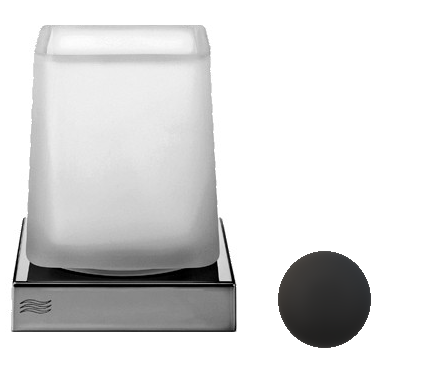 Porte-verre DIVA verre satiné, modèle à poser, noir mat
