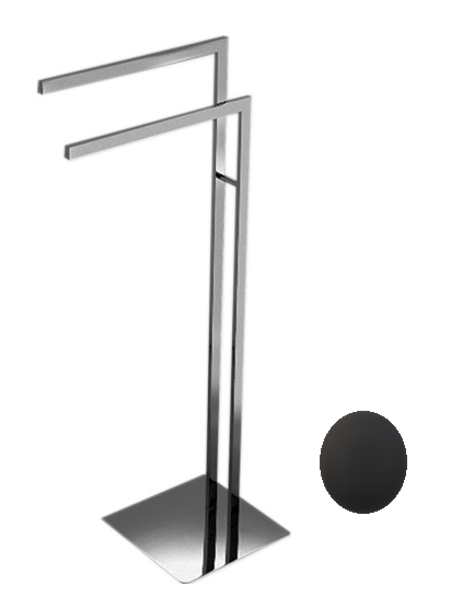 Porte-serviette sur pied DIVA L 24 cm, H 88 cm, P 40 cm, noir mat
