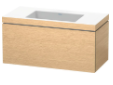 Combination de lavabo 100,0 x 50,0 x 48,0 cm, lavabo pour meuble inclus, élément à 1 tiroir, sans trop-plein, 1 trou robin., bonde avec enjoliveur en céramique incluse, siphon gain de place inclus, Revêtement mélaminé CHOIX A CONFIRMER groupe prix 1