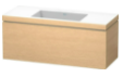 Combination de lavabo 120,0 x 50,0 x 48,0 cm, lavabo pour meuble inclus, élément à 1 tiroir, sans trop-plein, 1 trou robin., bonde avec enjoliveur en céramique incluse, siphon gain de place inclus, Revêtement mélaminé CHOIX A CONFIRMER groupe prix 1